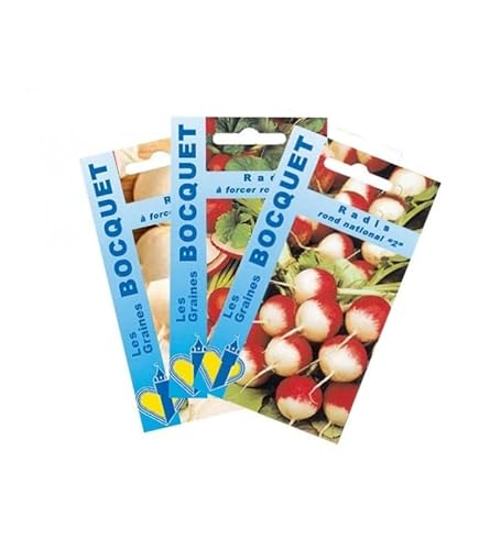 Sachet de graines de Lot de Radis Ronds (3 sachets de graines à semer) - 30 g - légume racine - LES GRAINES BOCQUET
