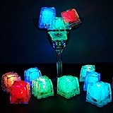 HoomDirect Multicolor LED Ice Cube, Dr.Light IP67 Waterproof Flashing LED Light Up Ice Cubes,Wedding Party Champagne Tower Decoration, Flashing Light LED Glow Lighting for Drinking Wine (6 Pack)