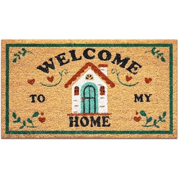 Коврик из кокосового волокна — Welcome to my home — 40x70 см — Коврик для входа — Коврик для улицы — Коврики для входа