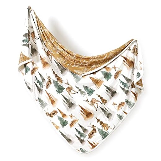 GRSSDER Baby Blankets Super Soft Stretchy Jersey Knit Swaddle Blanket for Baby Girls and Boys, Double Layer Receiving Blankets 34 x 44 Extra Large for Swaddling, Deer Pattern