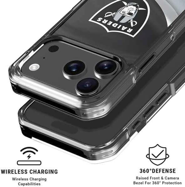 Skinit Clear Phone Case Compatible with iPhone 17 Pro Max - Officially Licensed NFL Las Vegas Raiders Design