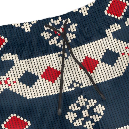 Men's Swim Trunks Size S Ethnic Embroidery with Mesh Lining Soft Breathable Quick Dry Beach Shorts Midnight Blue4