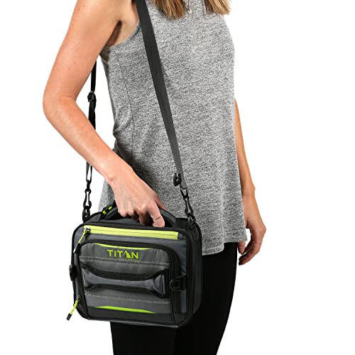 Arctic Zone Titan Deep Freeze Fridge Cold Expandable Insulated Horizontal Lunch Pack With 2X 250G High Performance Ice Walls, Grey #TOP4