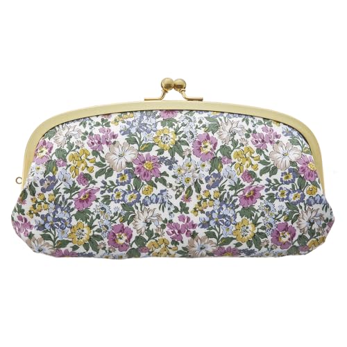 [Cyalel Yahata] がま口 親子 長財布 プレミアムリバティプリント レディース 薄型 小銭入れ 札入れ カード入れ スリム おしゃれ 花柄 プレゼント ギフトボックス入り 日本製 ハニーデュー グリーン