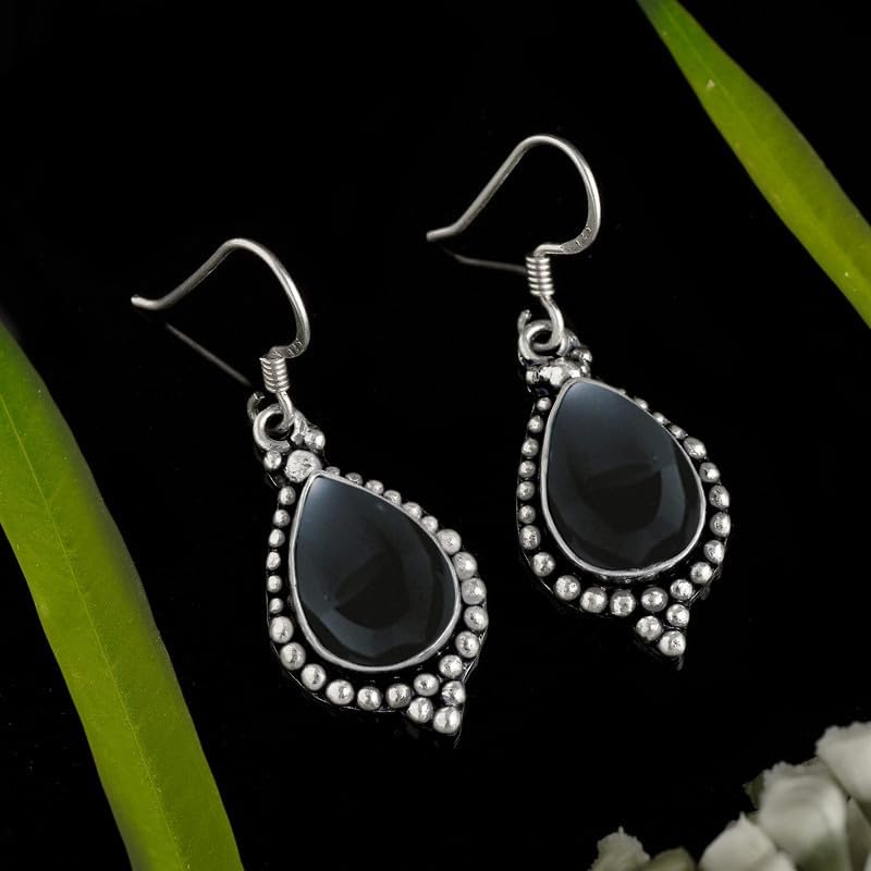 Gifts For Mom Wife- 9.50-13.30 Cts Pear Shaped Natural Gemstone Dangle Drop Handmade Birthstone Earrings Silver Overlay Jewelry For Women - Image 2