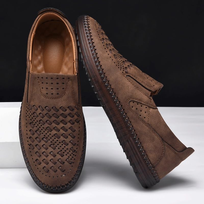 Mens Moccasins Commuter Slip-Resistant Lightweight Breathable Easy to Walk Slip-On Shoes with Non-Slip Sole Daily Soft Sole Casual Shoes Flat Boat Shoes4