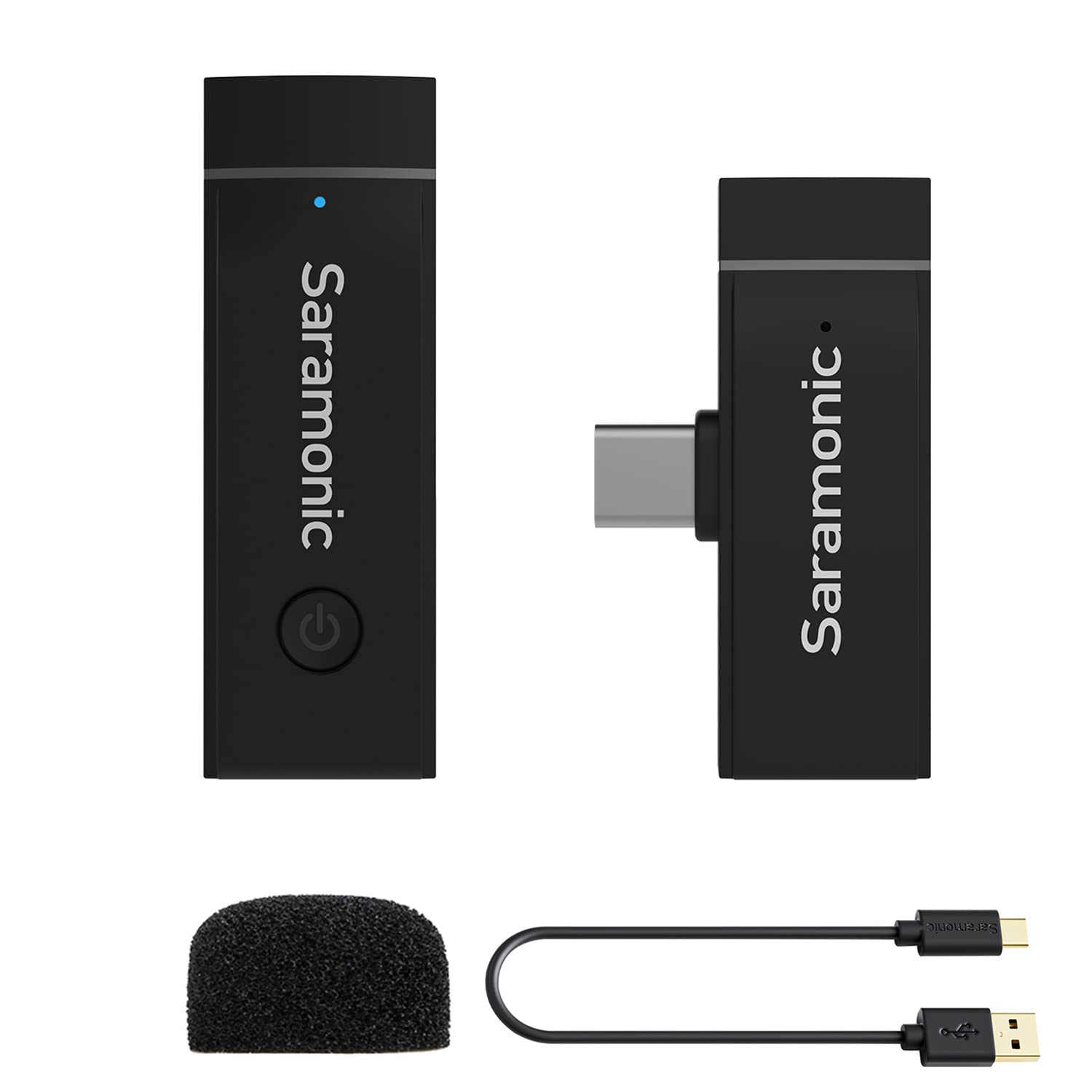 Saramonic Wireless Lavalier Microphone for Android USB-C Phone Plug Play Type-C Mic for iPhone 15 Noise Cancellation Compact Cordless Clip on Mic for Video Recording Live Streaming Podcasting