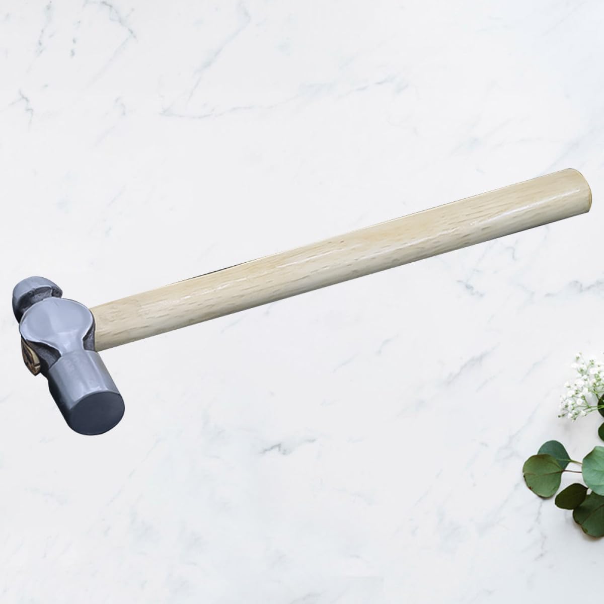 Jewelry Chasing Hammer Carbon Steel Head with Wood Handle for Metalworking Flattening and Smithing Non-slip Craft Tool for Jewelry Making and Engraving