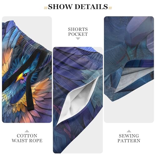 Men's Short Pajama Bottoms Phoenix Mandala Animal Home Casual Sleep Pants Lightweight with Drawstring4