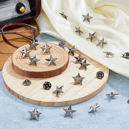 Image of SUPERFINDINGS Alloy Star Badge Lapel Pin Brooches Military Award Pins July Memorial Day Stars for Backpack Clothes