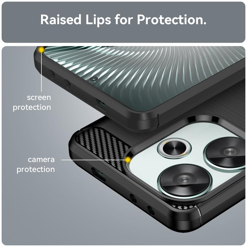 Image of Hybrid Carbon Fiber Back Case for Poco F6 5G (Black)