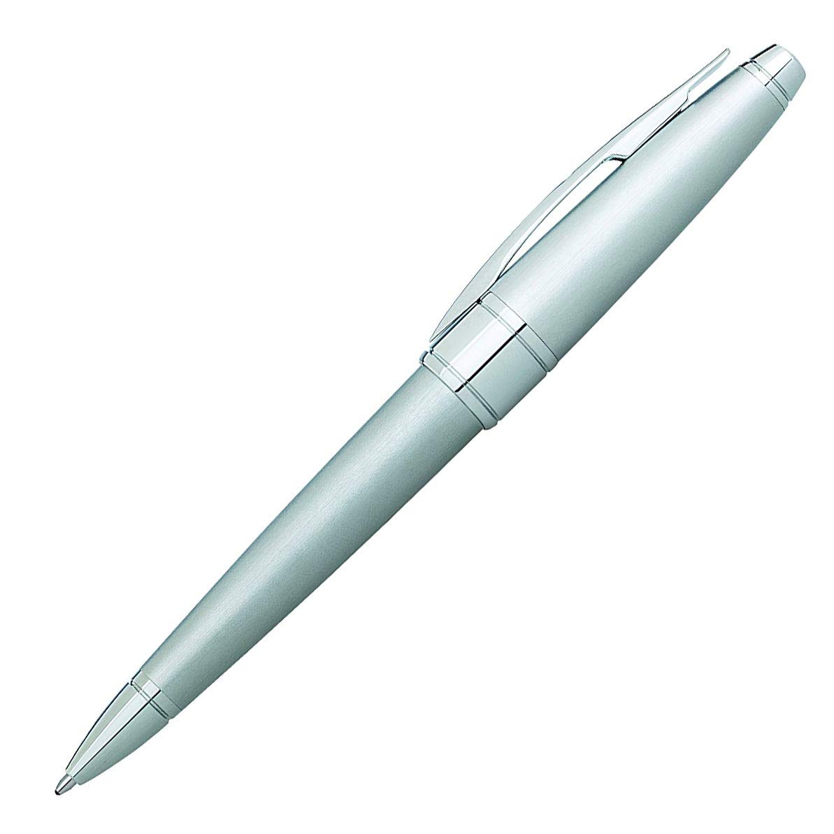 Cross Apogee Executive Centre - Penna a sfera con punta a sfera, con finitura cromata satinata, finitura cromata e finitura lucida, confezione regalo