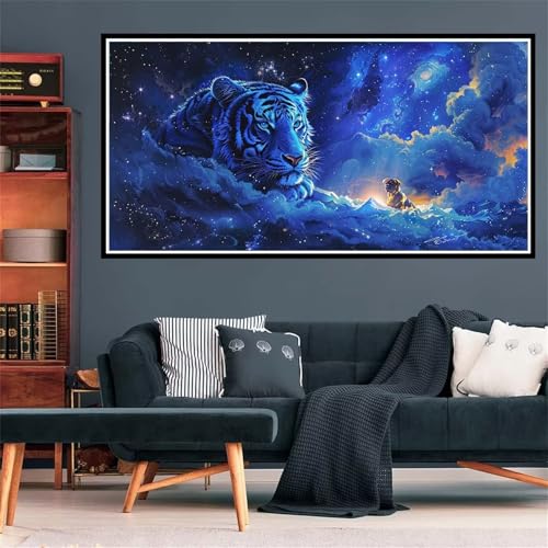 5D Diamond Painting Kit Completo Tigre, DIY Diamond Painting Cielo Stellato Modello Progettare, Round Diamantini Crystal Art Bambini Painting Kit, 30x60cm Pittura Diamante for Home Decor, Regalo -1242