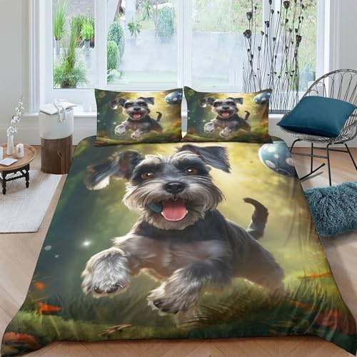 Housse de couette Schnauzer miniature King size en microfibre qualité hôtelière - 2