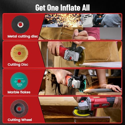 Angle Grinder 10 Amp, 4-1/2 inch Power Angle Grinder Tools with 13000 RPM, 1200W Small Angle Grinder for Cutting, Grinding, Polishing - Image 6