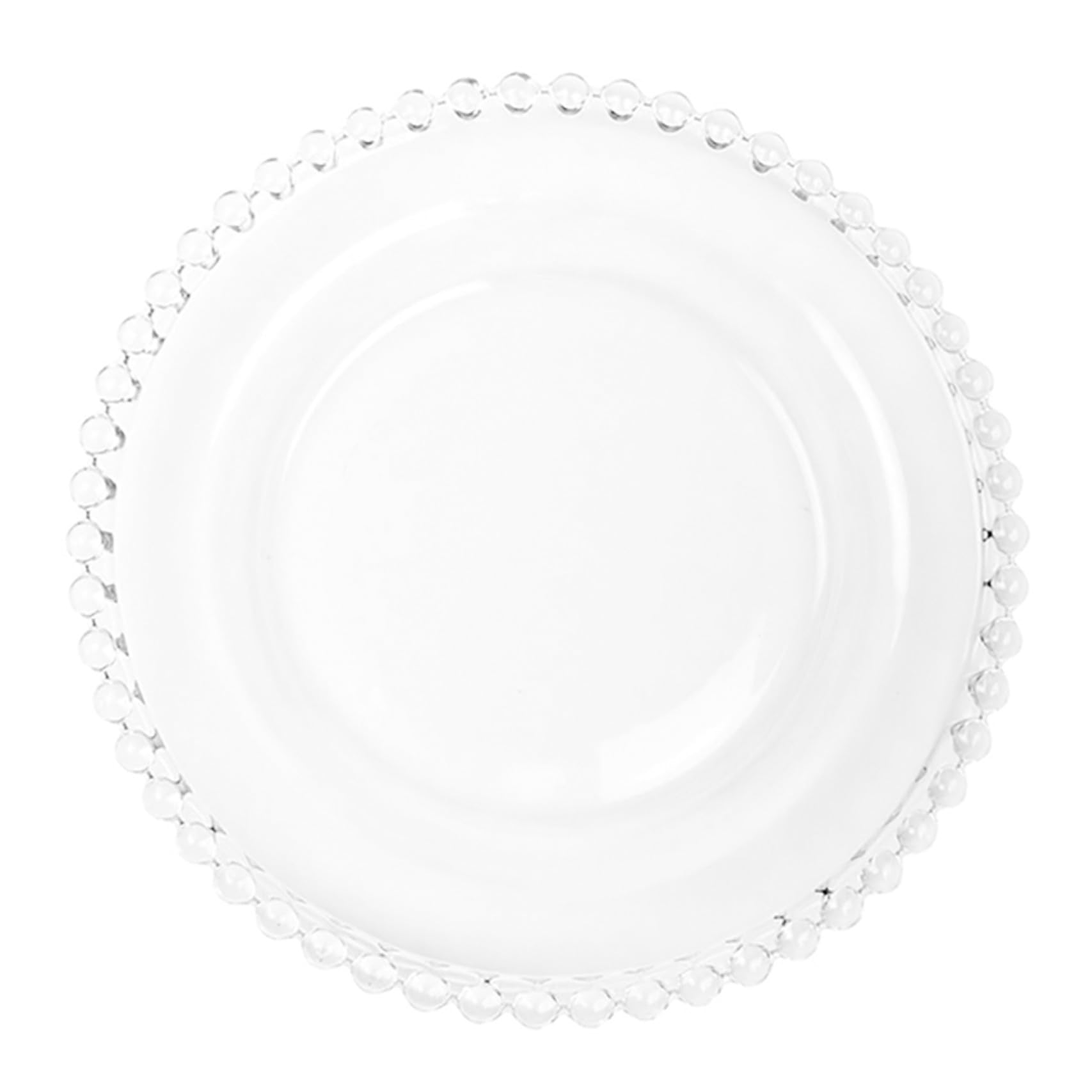 Assiette en verre transparent à bord perlé, le plat idéal pour valoriser vos fruits