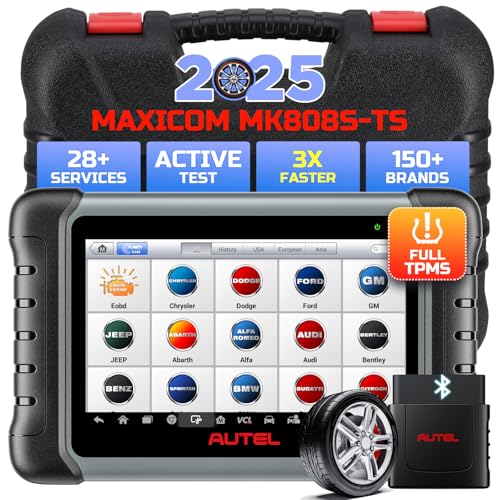 Autel MaxiCOM MK808S-TS OBD2 Scanner: 2023 Bidireccional y TPMS Programación, 28+ Servicio, OE-Nivel TPMS, Todos los Sistemas de Diagnóstico, Actualización de MK808TS/MK808BT/TS601, FCA AutoAuth
