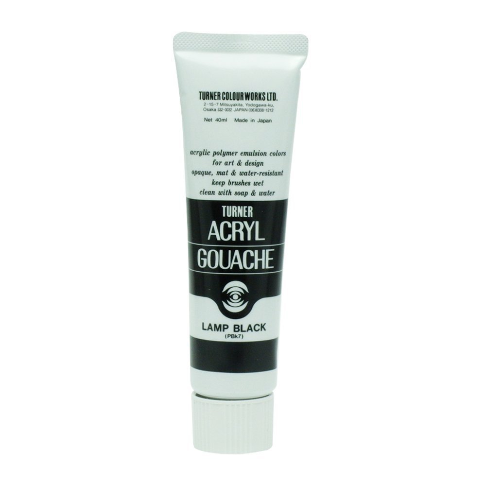 Turner paints acrylic gouache 40ml lamp black 40 ml