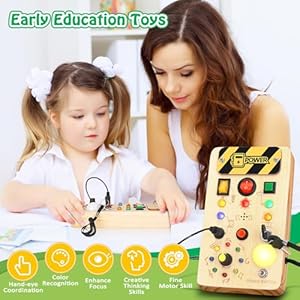 Montessori Busy Board for 1+ Year Old, Musical Wooden Learning Toys with LED Lights, Autism Sensory Toys for Toddlers 1-3, Baby Travel Toys, Christmas & Birthday Gift for Kids Ages 2-4 Montessori Busy Board for 1 Year Old Musical Wooden Learning Toys with LED Lights Autism Sensory Toys for Toddlers 1 3 Baby Travel Toys Christmas Birthday Gift for Kids Ages 2 4