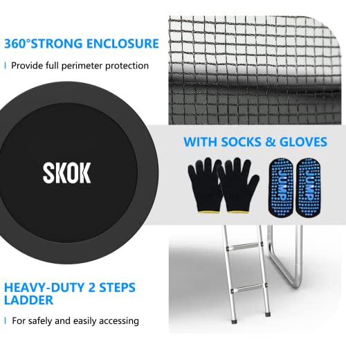 Image of SKOK Trampoline for Kids,400LBS Outdoor Trampoline with Net-ASTM Approved Trampoline for Children and Adults