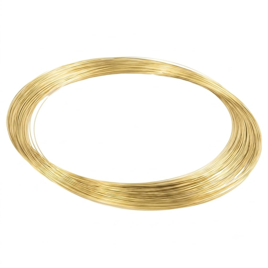Beadsnfashion 3.5 Meter Brass Craft Wire DIY Gold Color Wire for Jewellery Making, Beading, Flower Making, Hobby Crafts and School Project (Gold, 16 Gauge (1.3mm))