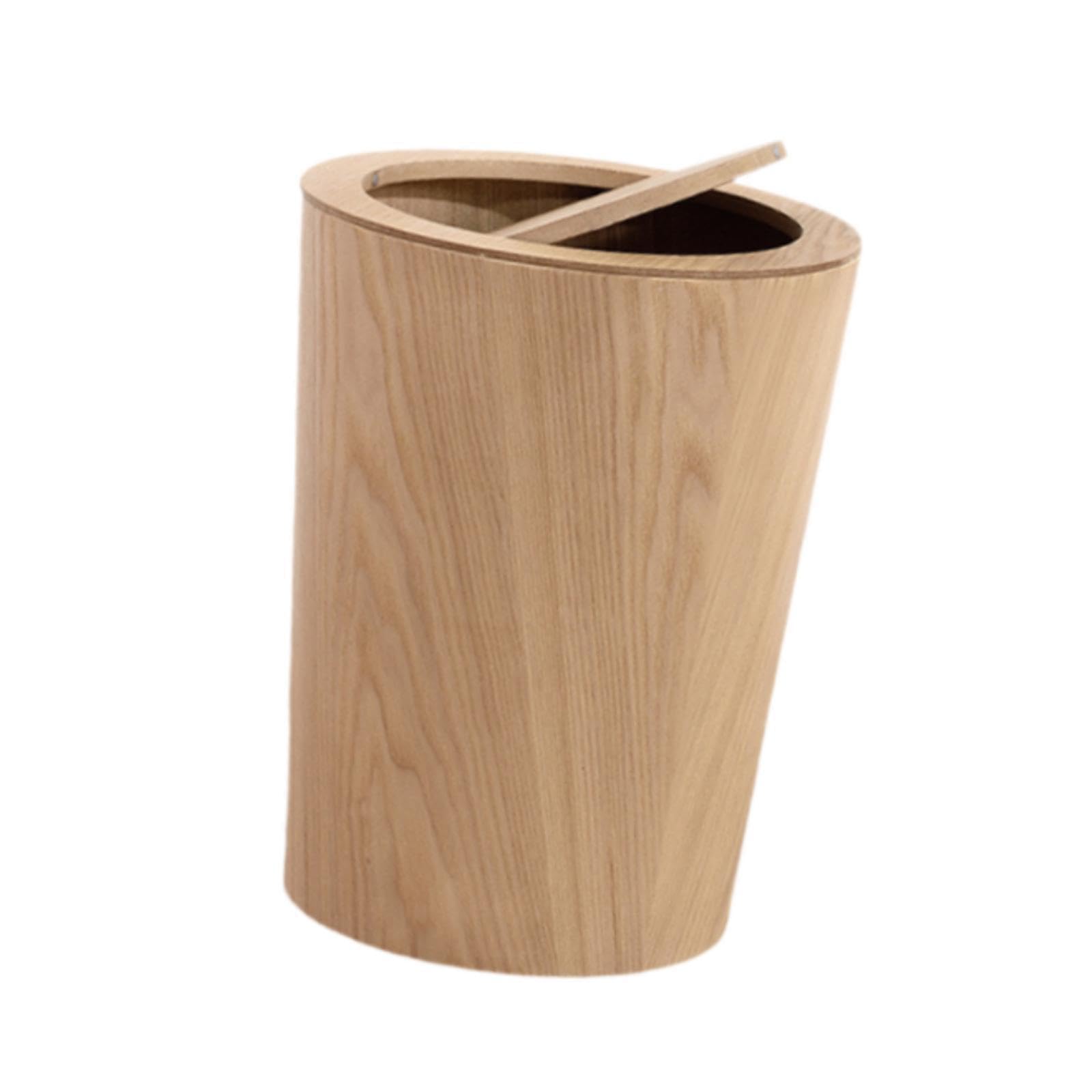 Poubelle Minimaliste en Bois avec Couvercle, d'inspiration