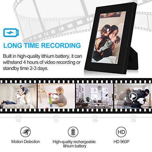 KAMRE Hidden Spy Camera Photo Frame 960P Home Security Camera, Mini Hidden Video Camera for Home and Office, No WiFi Function (Bonus 32GB SD Card Included)