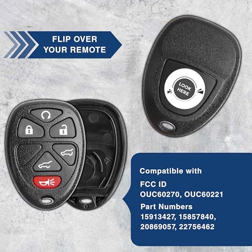 Boîtier de clé pour télécommande 6 boutons KeylessOption noire pack double auto - 5
