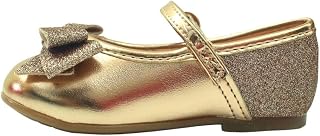 Sapatilha Molekinha Metalizado Glitter Bebê-Meninas, Dourado, 17