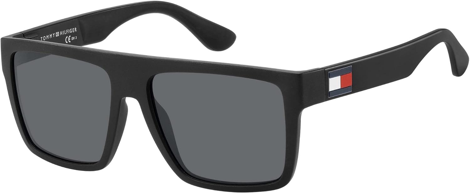Tommy Hilfiger Men's TH1605/S Square Sunglasses, Matte Black, 56 mm