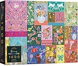 Elena Essex Puzzle de 1000 pièces pour adultes – Patchwork printanier pour adultes – Puzzle de 1000 pièces – Puzzle coloré pour la faune printanière – Dimensions : 50,8 x 71,1 cm