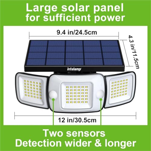Luces solares al aire libre para fachadas oscuras con sensor de movimiento pared 2