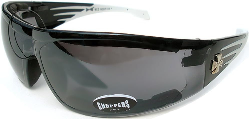 ChopperChoppers Sunglasses 022 Black Orange Frame Smoke Lens, Black, Size 5.5