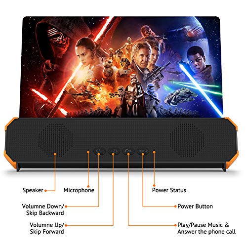 12’’ Screen Magnifier for Smartphone – Mobile Phone 3D Magnifier Projector Screen for Movies, Videos, and Gaming – Foldable Phone Stand with Screen Amplifier – Compatible with All Smartphones
