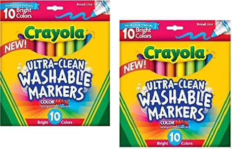(2 Pack) Crayola Ultraclean Broadline Bright Markers 10 count2 image 2