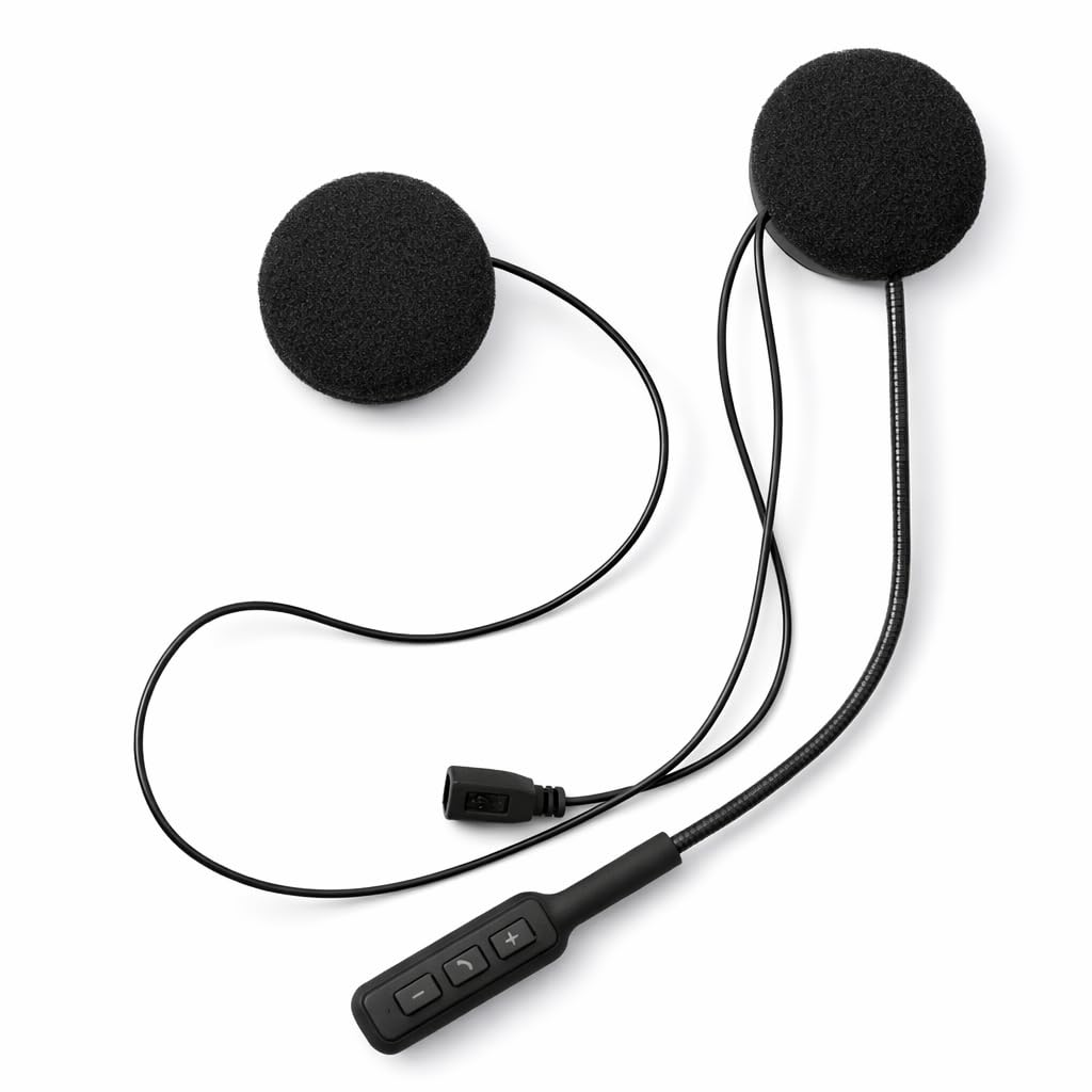 yefix Waterproof Bluetooth Headphones for Motorcycle Helmets | Universal Ultra Thin Earphones with Microphone Intercom