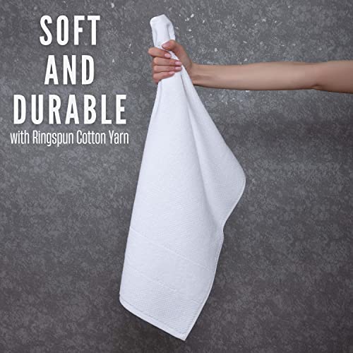 Antioch Home Bathroom Hand Towels, Hotel Quality & Fluffy & Absorbent & Soft & Fast Drying Turkish Hand Towels For Bathroom, 100% Cotton Turkish Hand Towel Set - [ 4 Pack – 16 X 28 Inches ] - White #TOP4