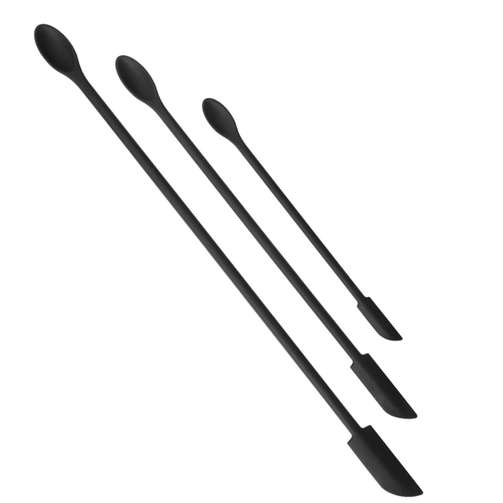 GTHTUHFD Cooking Spatulas And Spoons,Spoon Setcooking Utensils Set 3Pcs Mini Silicone Scraper Lengthened Jam Spatula Cream Butter Cake Spatula Jar Scraper Spoon,Black
