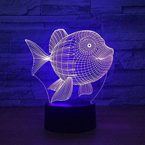 Preisvergleich Produktbild Weihnachtsgeschenke Für Jungen Weihnachtsgeschenke Nachtlicht Bauch Fisch Zu Haus Elektronische 3D Kleine Lampe Schlafzimmer Kopfteil Touch Buntes Licht Nachtleuchte Led Usb