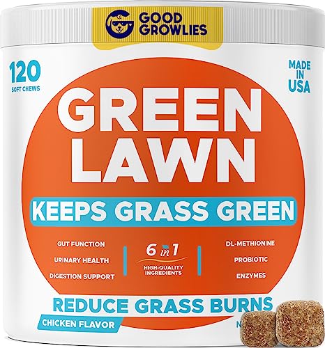 Image of Grass Burn Spot Chews for Dogs - Pee Lawn Spot Saver - Natural Urine Neutralizer for Grass Burn Spots - Dog Pee Lawn Repair - w DL-Methionine - 120 Ct