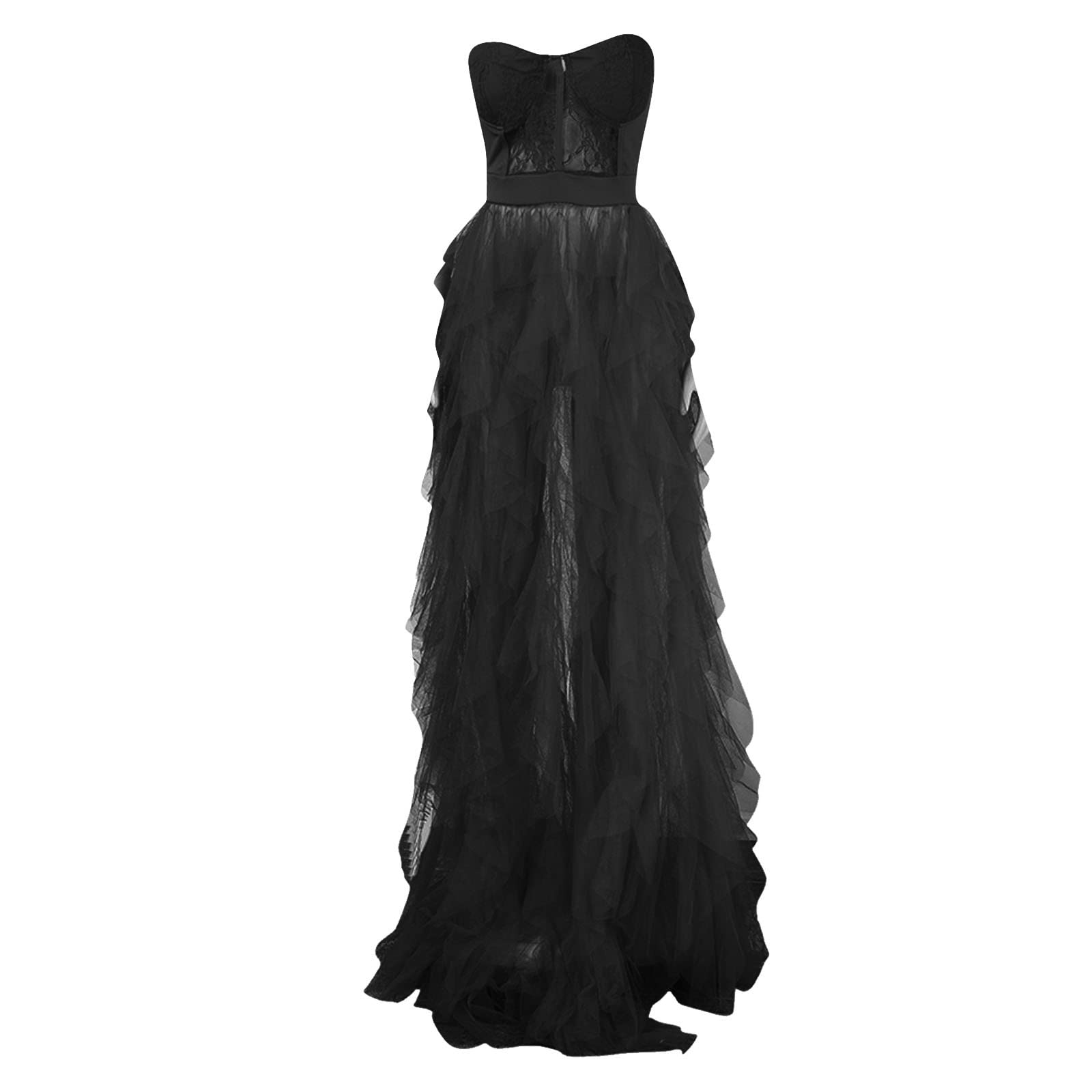 Vestiti Casual Donna - Vestito da Sexy da Donna con Abito Casual in Pizzo Abito Fiori Maniche Lunghe