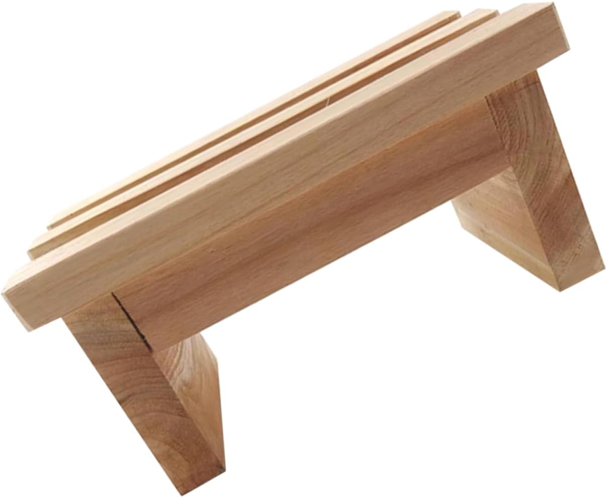 Cabilock Compact Wooden Bench Step Stool for Boy Girl and Adults Non-Slip Sturdy Design for Home Use for Reading Drawing and Daily Activities Small Wooden Stool