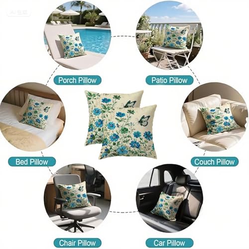Housse coussin 75x75cm velours grand format anti tache bleu - 7