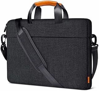 Inateck 360° Protection 15.6 Inch Laptop Shoulder Bag Sleeve Compatible with Chromebook Notebook 15.6 Inch, XPS 17, Water Repellent Bussiness Carrying Handbag Laptop Sleeve Women Men - Black Grey