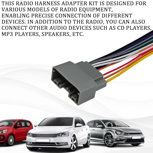 QKYS 3PCS Car Radio Stereo Wiring Harness Kit, Radio Wiring Harness Adapter Connector, Car Audio DVD Modified Power Speaker Cable with Antenna Adapter Connector (Multicolored) - Thumbnail 6