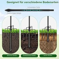 Schäferhaken Garten höhenverstellbar Hirtenhaken 5 Zinken Schwarz 234 cm – Ansicht 3