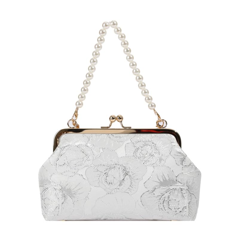Borsa Perla d'Oro Bianca - Catena con Perle Pendenti – Stefania P Creations