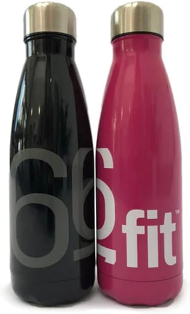 66fit Stainless Steel Reusable Water Bottles for Gym, Work, Travel 500ml (Black) Metal Water Bottle, Water Flask, Insulated Water Bottles.