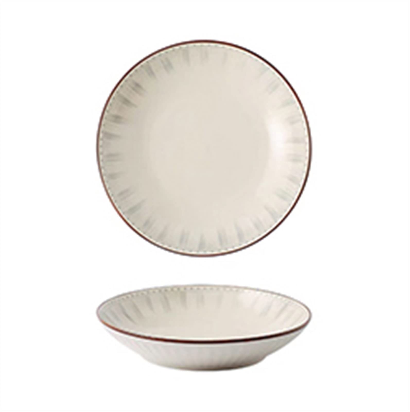 Nowoczesne talerze obiadowe talerz ceramiczny naczynie domowe naczynie białe okrągłe kuchnia restauracja danie prosty kształt linii głęboki talerz talerz na zupę vintage naczynie zestaw 4/6