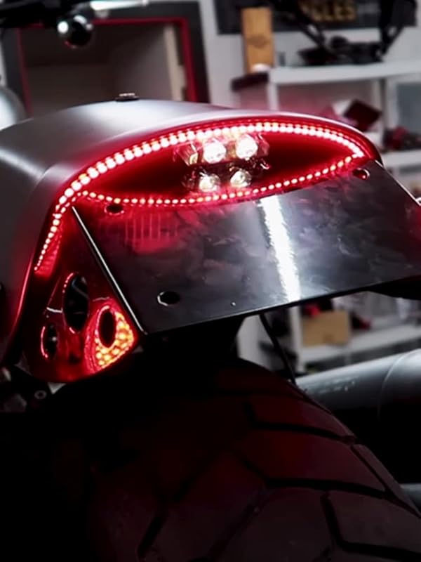 HDBUBALUS Motorcycle Turn Signal Rear Fender Edge Tail Light License Plate Stop Running Lamp for Harley Softail Fat Bob FXFB FXFBS 2018-2021 by HDBUBALUS - Image 6